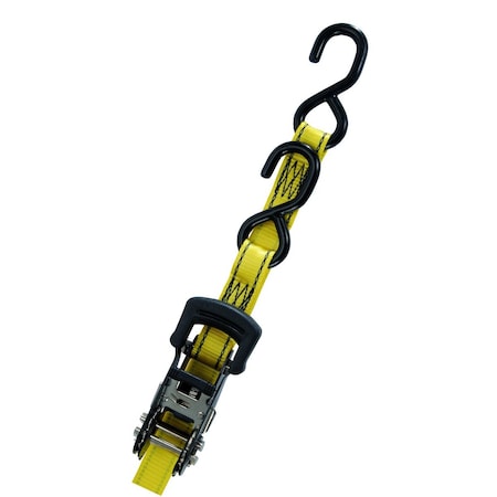 Sunbelt PRO GRIP Ratchet Tie Down, Standard Duty, 16' x 1", Sure Grip Ratchet, w/ Hooks 3.25" x2.75" x13.13" A-B1312600